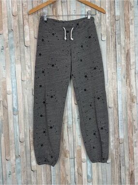 Monrow XS Supersoft Vintage Sweatpant Star Print Jogger Lounge Pant Knit Pull On